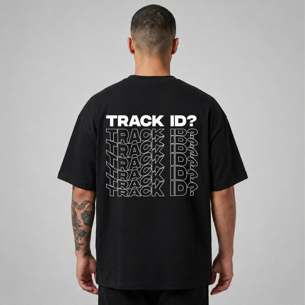 Oversize Premium T-Shirt Track ID - Siyah